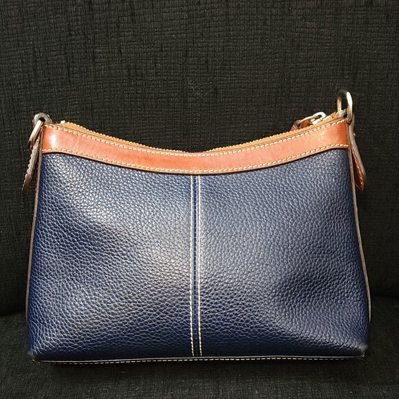 Dooney & Bourke Pebble Grain Navy Leather Crossbody Pouch Bag - Picture 2 of 11